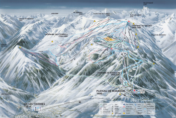 plan des pistes Ax 3 domaines