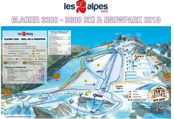plan des pistes Les Deux Alpes