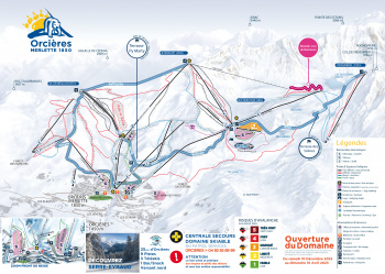 plan des pistes Orcières Merlette