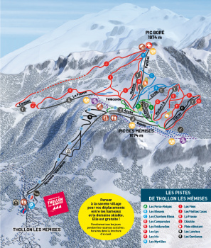 plan des pistes Thollon les Mémises